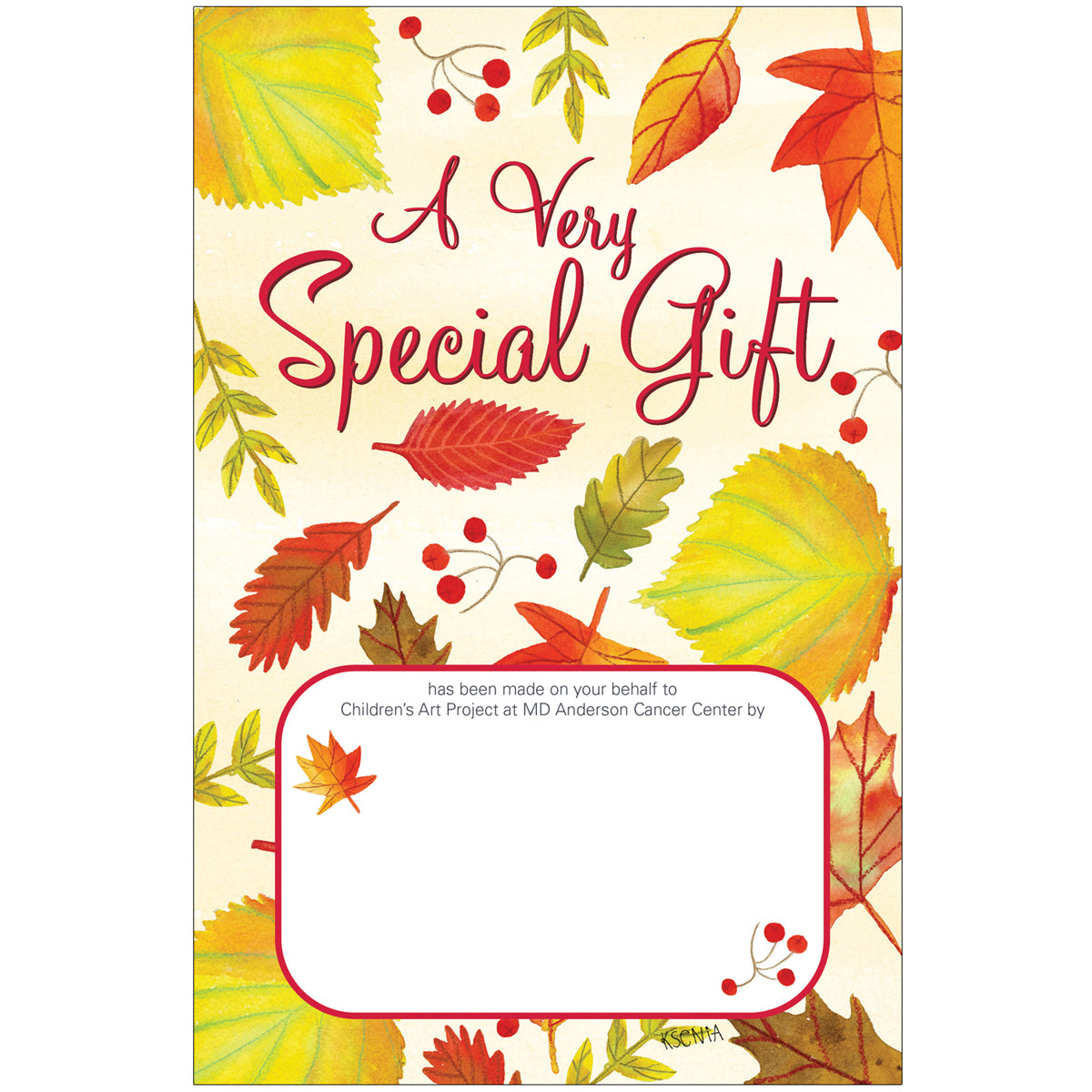 Autumn Leaves Contribution Card – Shop.MDAnderson.org