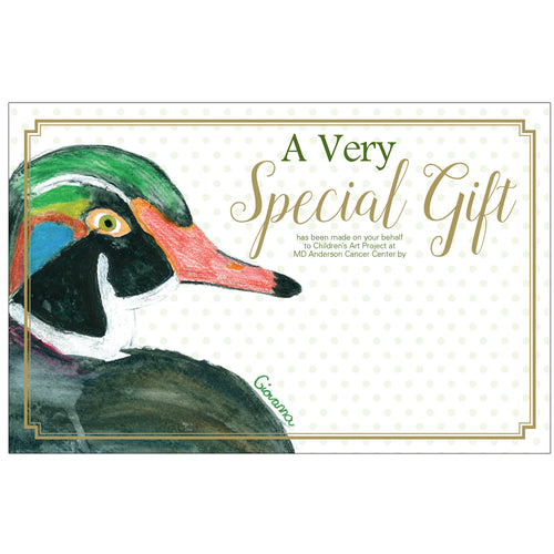 Duck Contribution Card - Children's Art Project