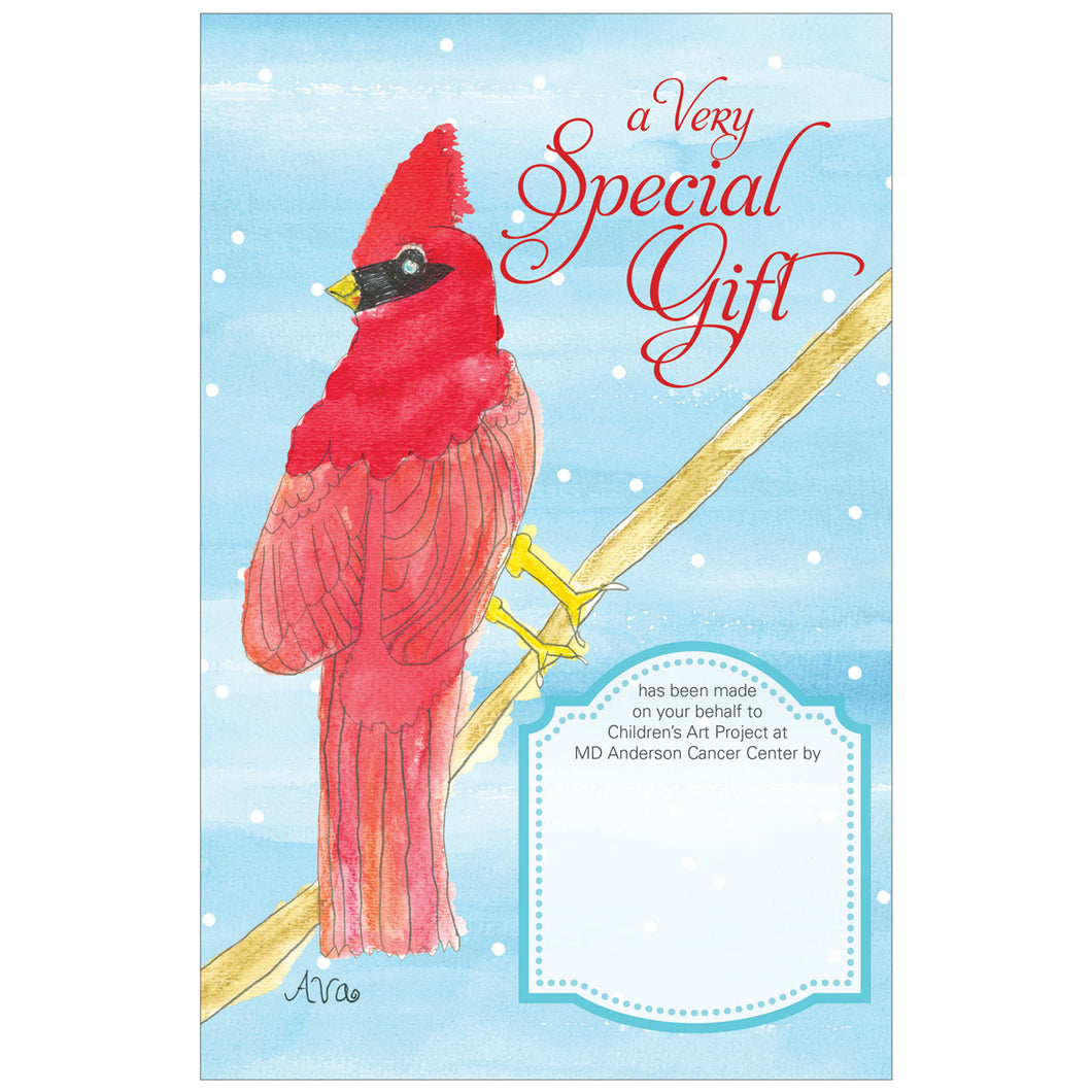 Cardinal Contribution Card - Children's Art Project
