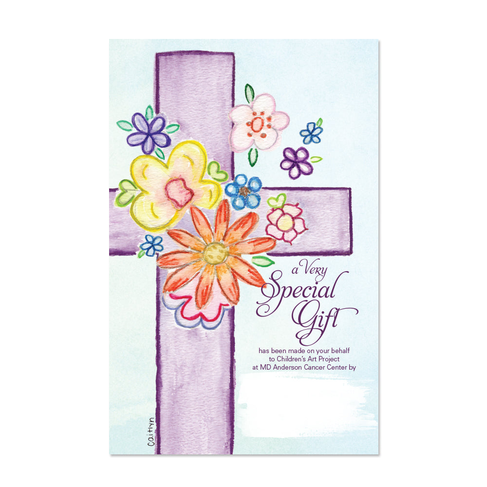 Purple Cross Contribution Card - Children's Art Project