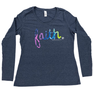 Faith Shirt Heathered Navy - Children's Art Project