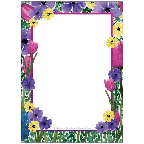 Field of Flowers Note Pad - Children's Art Project